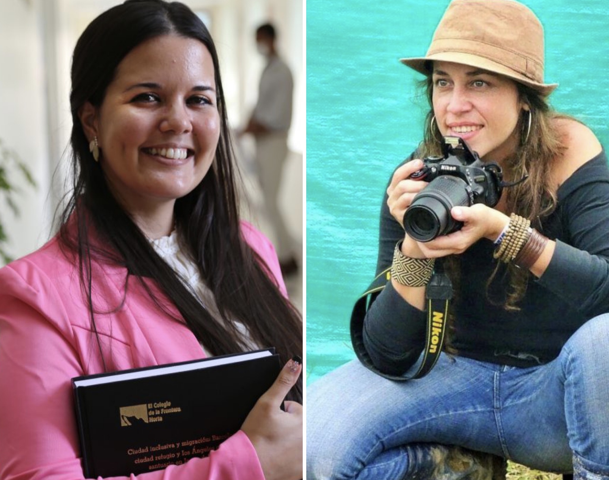 Las periodistas Loraine Morales (Cuba) y Andrea Aldana (Colombia), primeras beneficiarias del programa ‘ELCHE, ESPACIO SEGURO’  de la UMH, RSF España y el Ayuntamiento de Elche